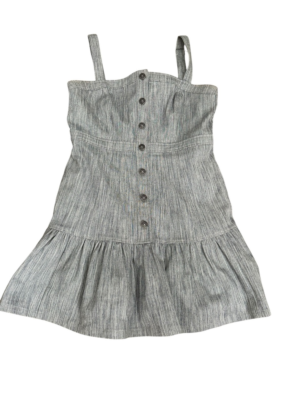 cinq a sept Gray Striped Button-Front Sundress